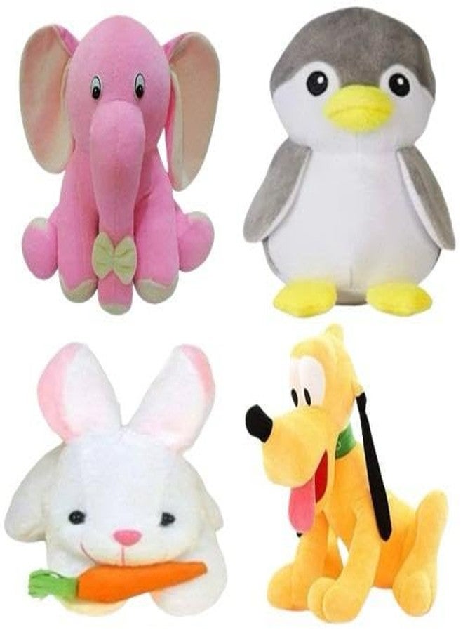 Future Shop Pack of 4 Soft Plush Stuffed Animals for Kids |Elephant, Dog, Rabbit & Penguin for Boys/Girls (Multicolor) - Image 2